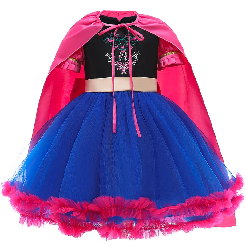 

Anna Dress Girls Christmas Kids Clothes Winter Cosplay Princess Dress For Girls Wedding Party Dress vestidos Children Clothing