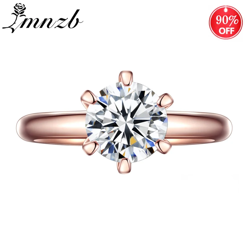 LMNZB Оригинальное 18K розовое золото цветное кольцо для женщин большое 8*8 Камень