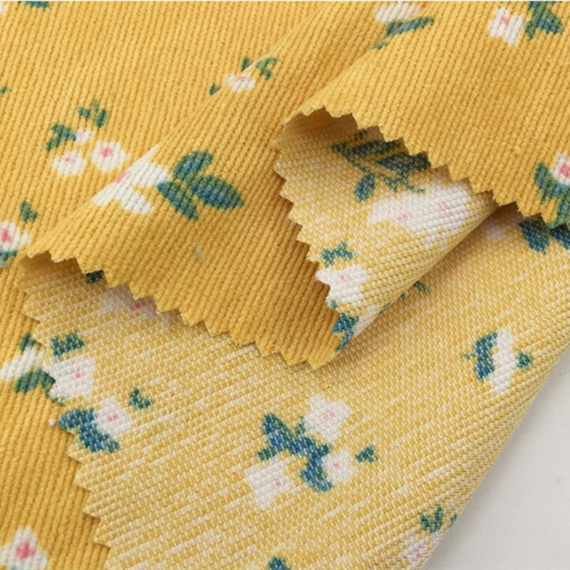 

Corduroy Fabric High Quality Soft Small Floral Pattern Patchwork for Sewing Dress Cloth Making DIY Handmade Cushion Cover Child