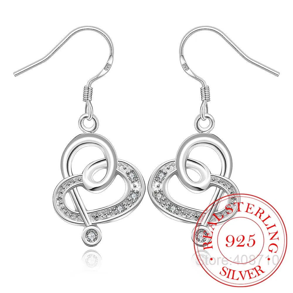 

Женские серьги-подвески в форме сердца