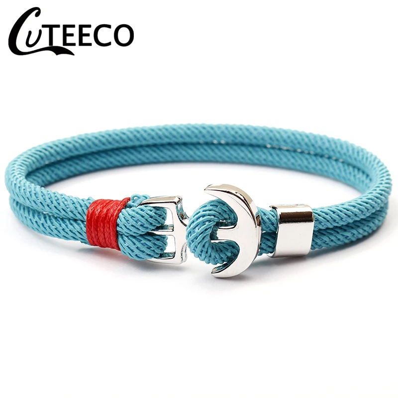 CUTEECO ручной работы браслет с якорем для женщин Шарм девушка Ткачество Веревка