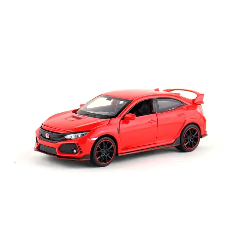 1:32 Масштаб/Литье под давлением металлическая игрушка/Honda Civic Тип R гоночный автомобиль/звук и свет/оттяните назад набор для обучения/фестиваль подарок для ребенка