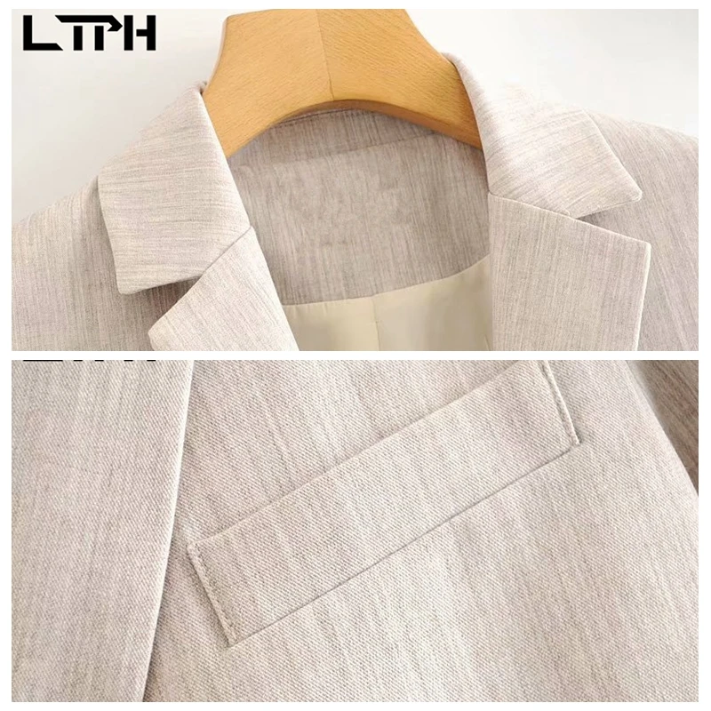 LTPH-Chaqueta de estilo inglés vintage para mujer, chaqueta informal de negocios, chaqueta de manga larga con un solo botón, abrigo de traje para mujer, primavera 2021
