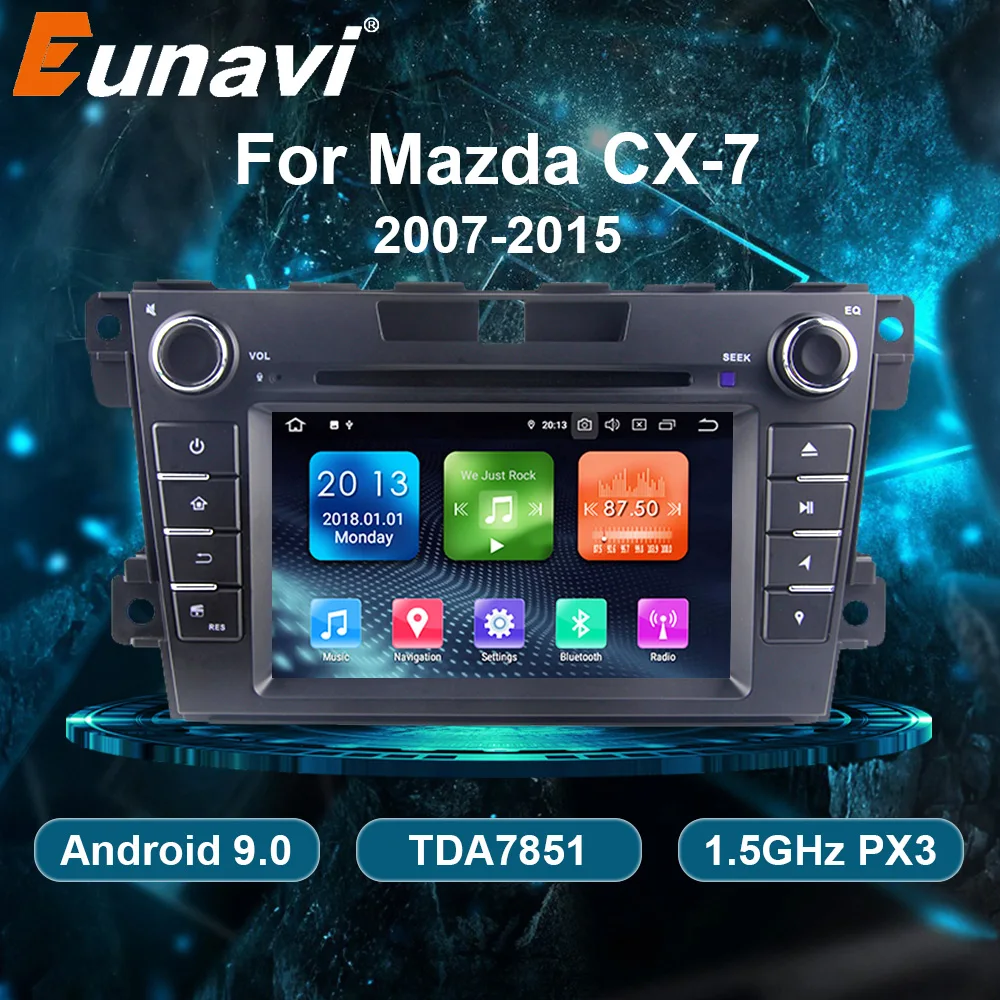 

Eunavi 2 din car radio multimedia player for Mazda CX-7 CX 7 CX7 2007-2015 Auto dvd cd Android 9.0 2din headunit GPS navigation