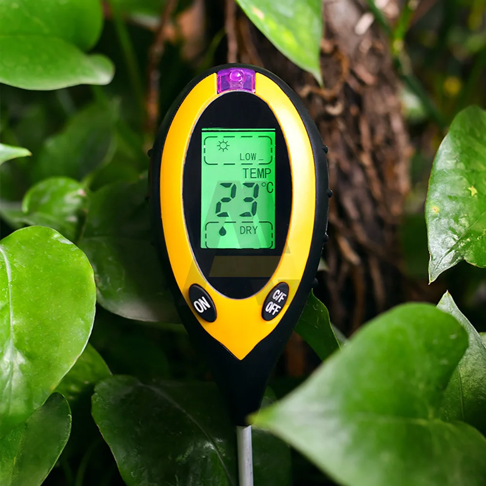 Тестер батарей 4 в 1 PH светильник влаги кислотности измеритель влажности почвы