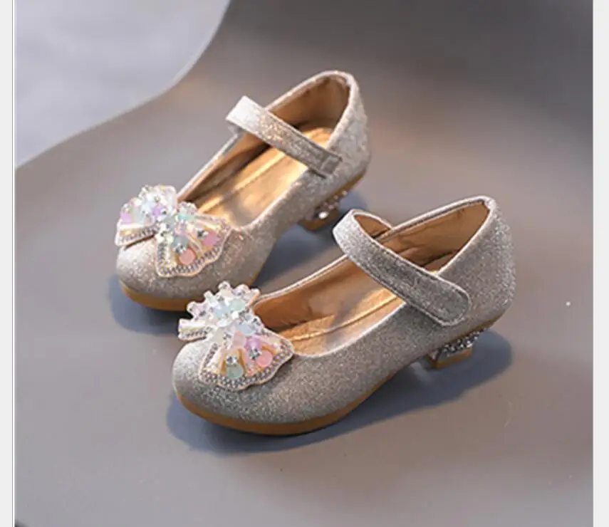 

Fashion Girls Shoes Pearls Princess Shoes Costume Tweed Baby Kids Children Flowers Shoes Plaid Bead Toddlers Non-slip Large size