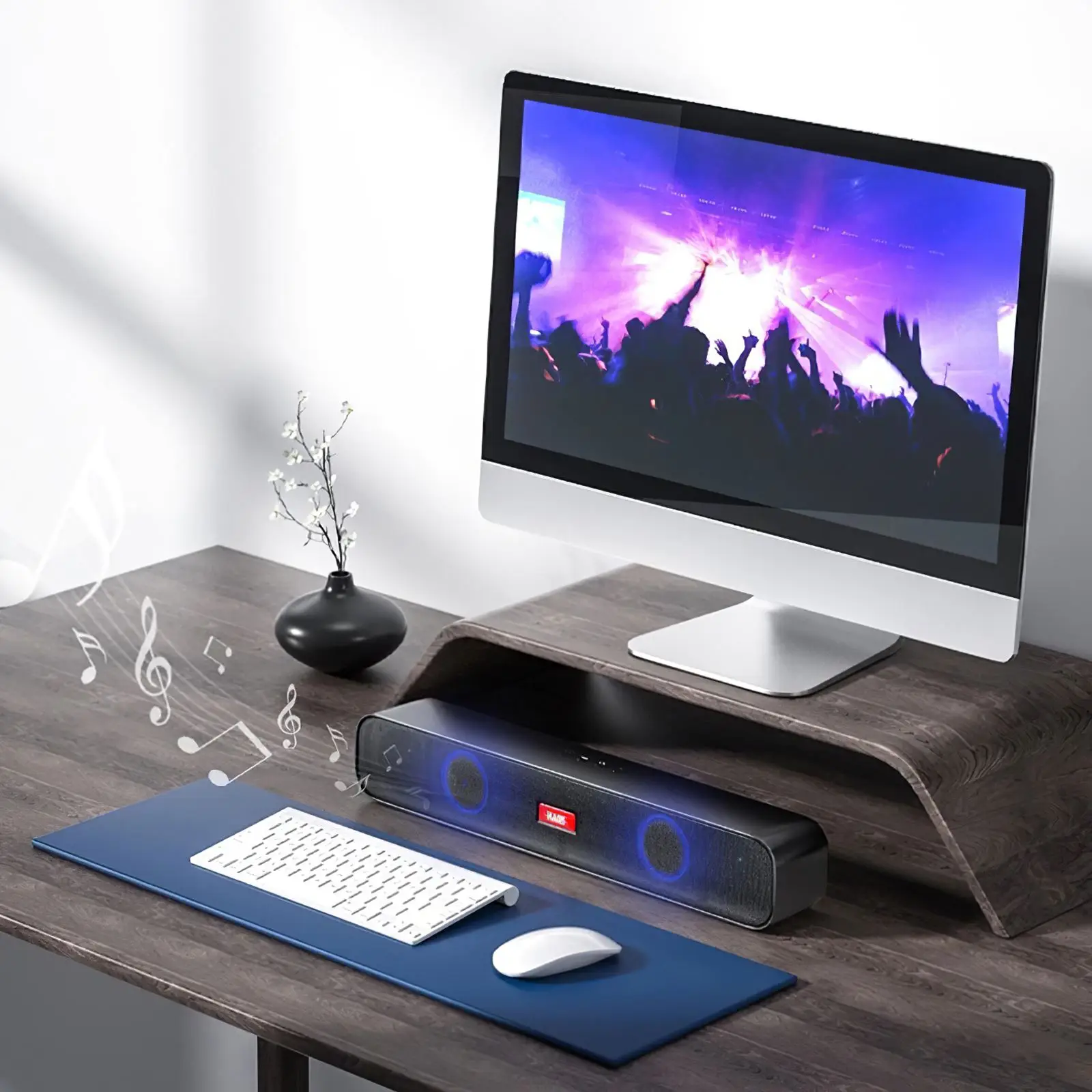 Bluetooth-Колонка совместимая со встроенным аккумулятором 1200 мАч звуковая панель для