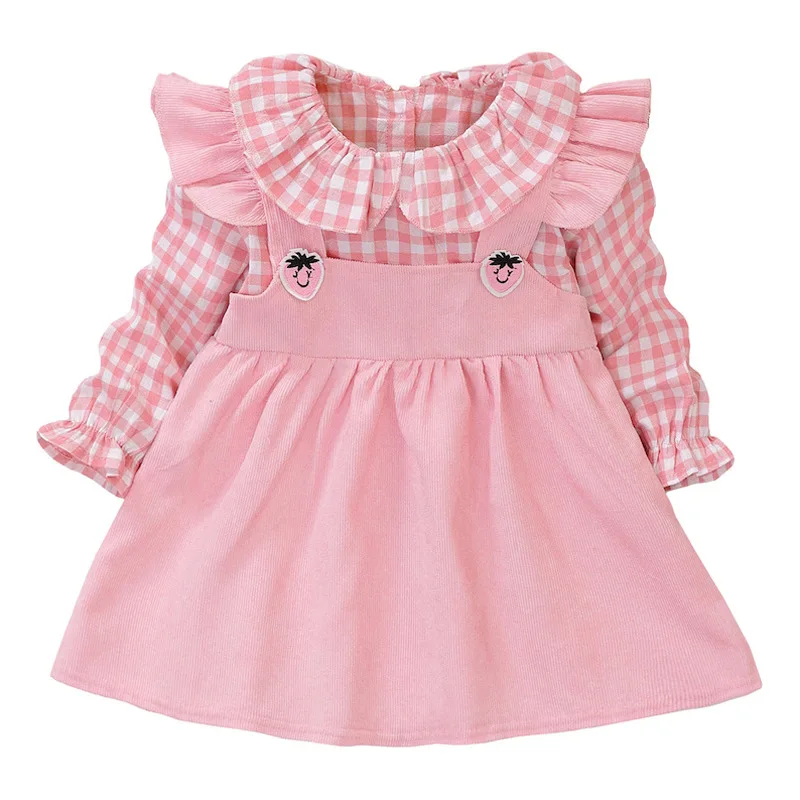 Платье с длинными рукавами для девочек Сезон весна-осень Новинка 2021 года Модное