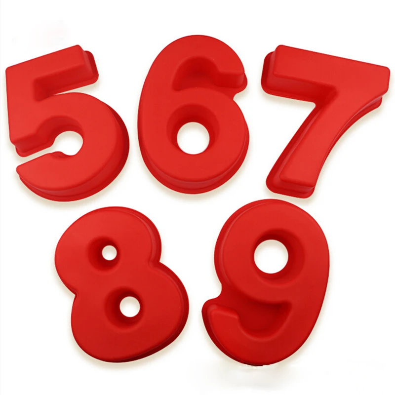 10 Inch 0-9 Numbers Shape Digtial 3D DIY Fondant Cake Mold Chocolate Silicone Molds Decorative Baking Tool | Дом и сад