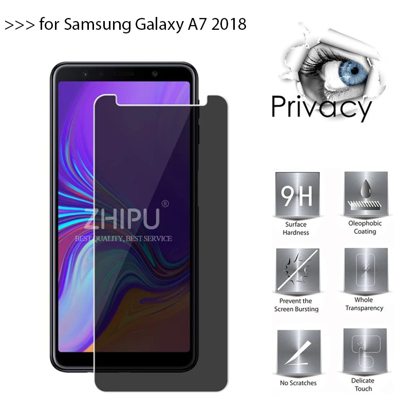 Для samsung Galaxy A7() 2.5D Arc Edge Анти-Шпион конфиденциальности закаленное стекло для samsung Galaxy A7() Защитная пленка для экрана