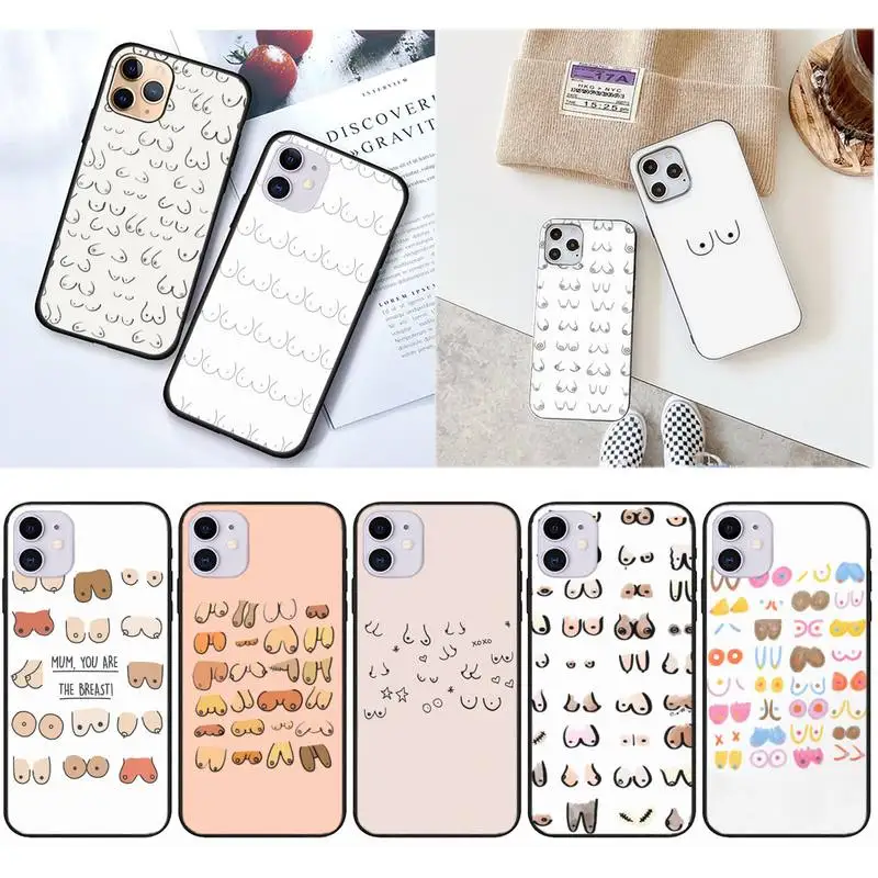 

Boobs line Art Phone Case For iPhone 12 Mini 11 Pro XS Max X XR 7 8 Plus