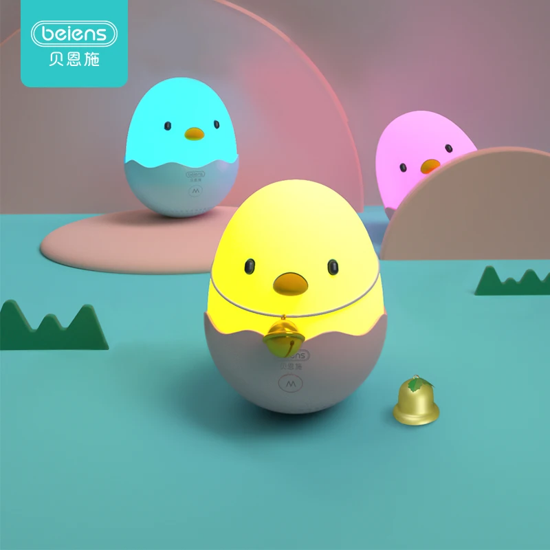 Beiens детские игрушки цыпленок стакан для младенцев светодиодный ночной Светильник силиконовая игрушка-головоломка для детей мобильного музыкальные игрушки детские развивающие игрушки подарок