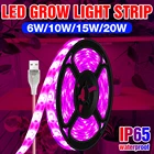Полный спектр светодиодный светильник для длинных ростений светильник растут светильник USB роста светодиодный Фито лампа Водонепроницаемый цветок выращивания рассады светильник лента DC5V