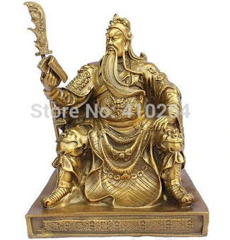 Бесплатная доставка 25 см китайский бронзовый Медь Дракон Гуань Гонг/Ю книга для