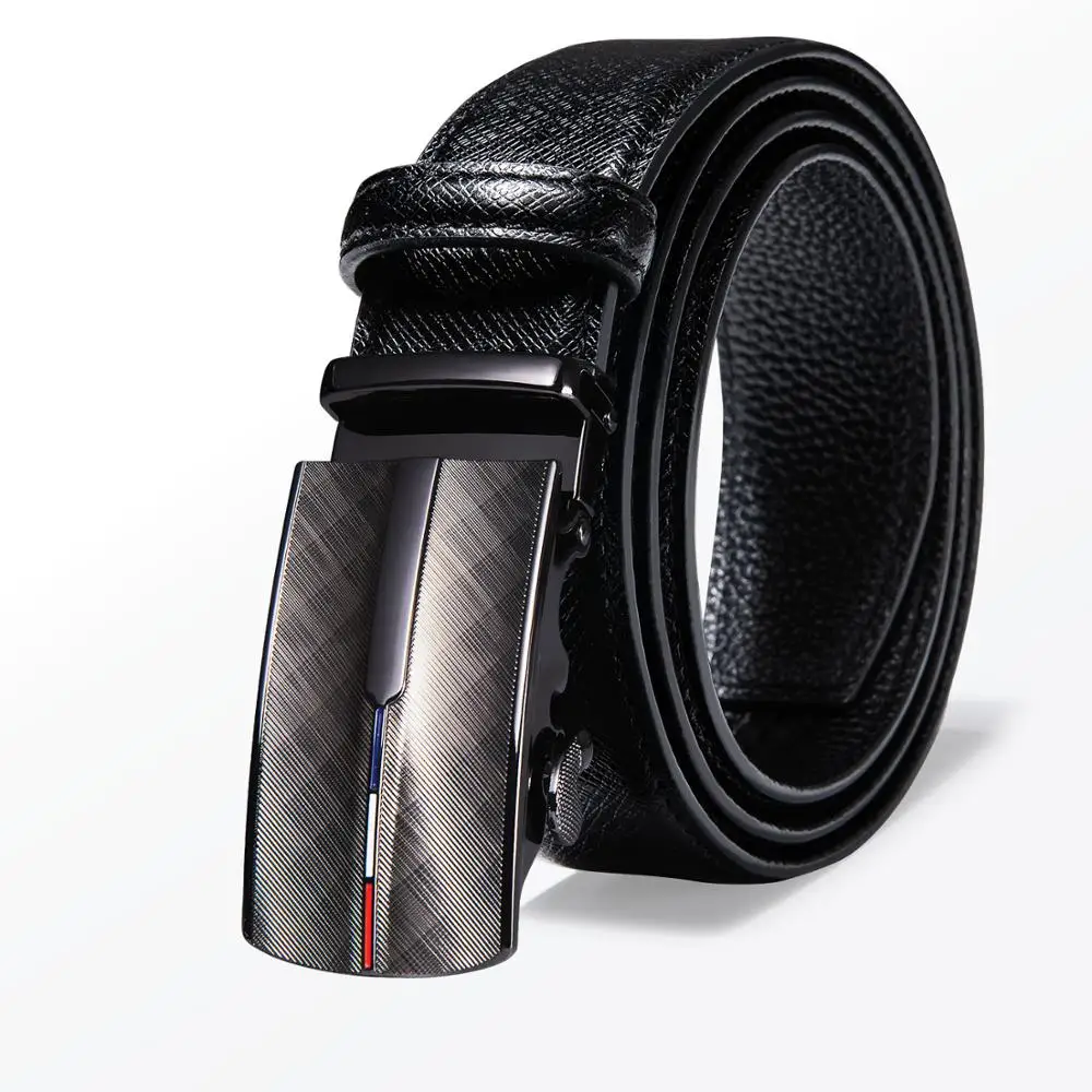 

110cm-130cm Famous Belt Men Top Quality Genuine Luxury Leather Belt For Men Black Strap Male Metal Automatic Buckle Barry.Wang