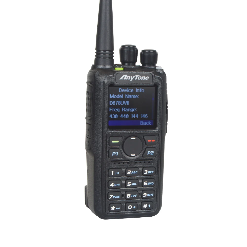Anytone Ham Radio AT-D878UVII Plus Bluetooth-Compatible PTT GPS APRS Dual Band VHF/UHF DMR Digital Analog Walkie Talkies