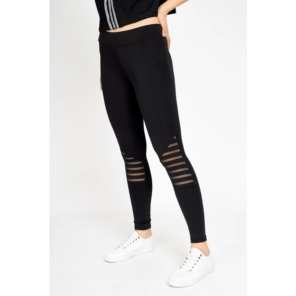 Number of Tulle Detailed Submersible Kumas Leggings BLACK