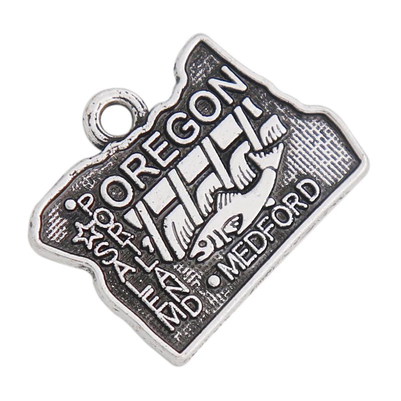 HAEQIS новое состояние Орегона карта амулеты с Салем медфордом город для США 15*18 мм 50