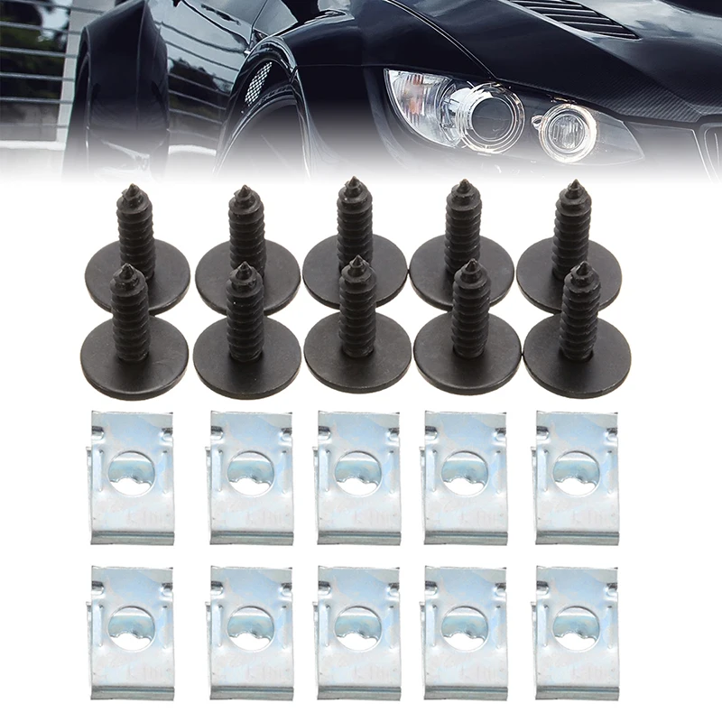 20pcs Steel Chassis Engine Guard Metal Nut/Screw Washers U-shape Clip Accessories Fit for BMW | Автомобили и мотоциклы