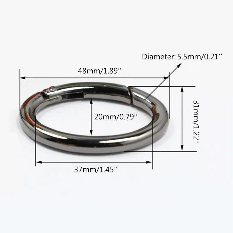 

5pcs Zinc Alloy Oval Spring Clip Oval Keyring Carabiner Trigger Spring Buckle for Bags Purses Durable Rust-proof