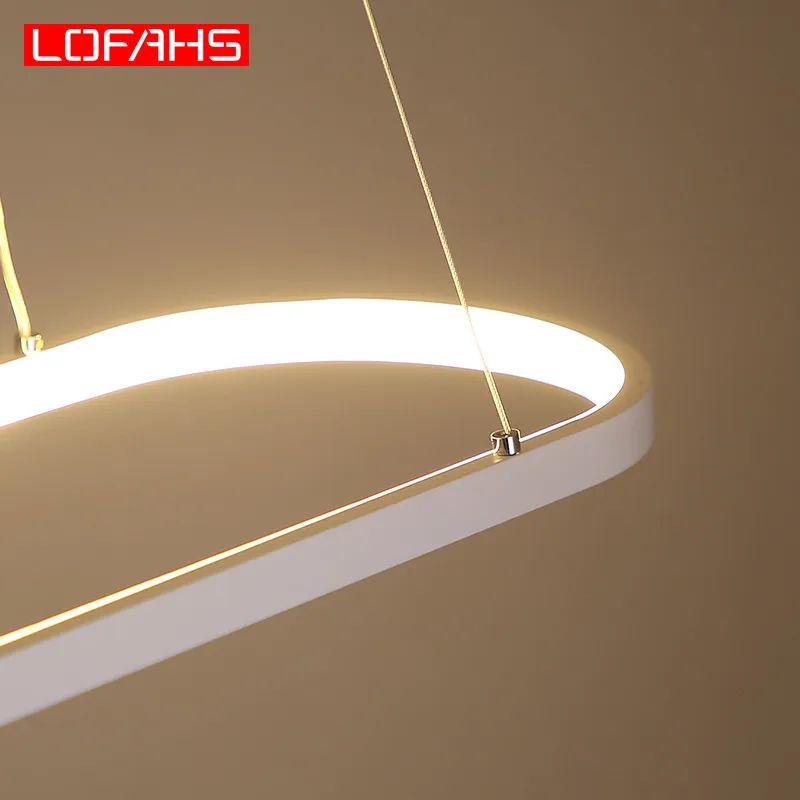 

LOFAHS Modern Led Chandelier for bedroom corridor foyer living room Matte Black/White 90-260V Led Ceiling Chandelier Fixtures