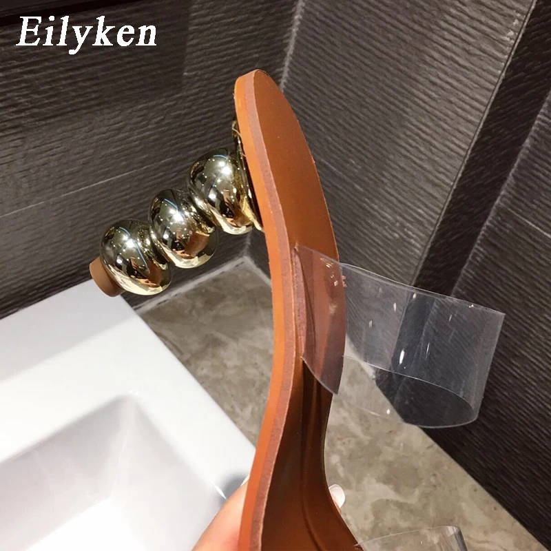 Женские сандалии Eilyken из ПВХ прозрачные босоножки на странном каблуке тапочки с