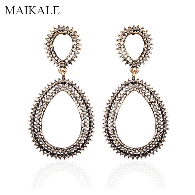 Женские массивные серьги подвески MAIKALE большие черные Висячие из сплава в стиле