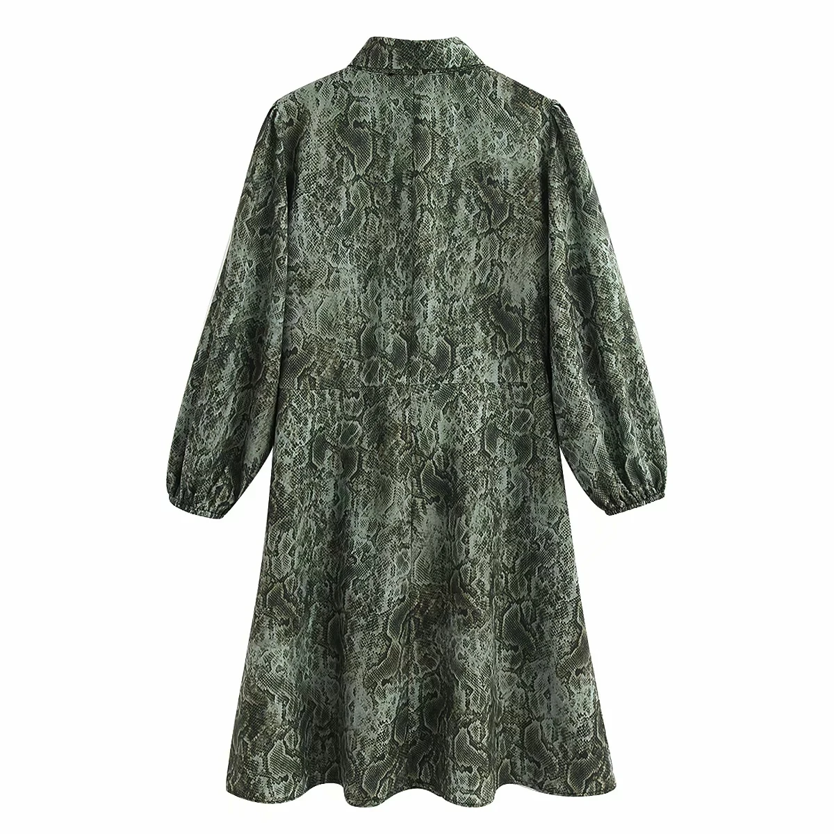 

2020 Summer sexy beach party mini dress vintage snake print dress women eleagnt button up puff sleeve dress korean streetwear