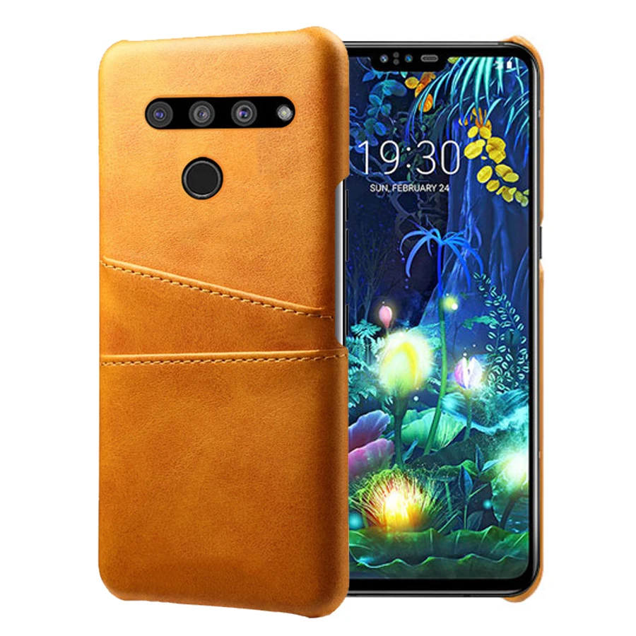 Кожаный держатель для карт чехол телефона LG V10 V20 V30 V40 V50 ThinQ G5 G6 G7 G8X G8S