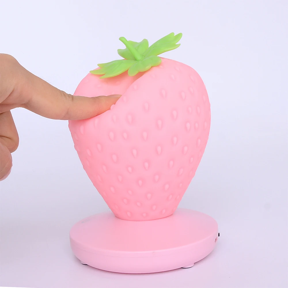 

Silicone Strawberry Nightlight USB Bedside Lamp For Baby Children Room Decoration Adjustable LED Bedside Lamp Night Light