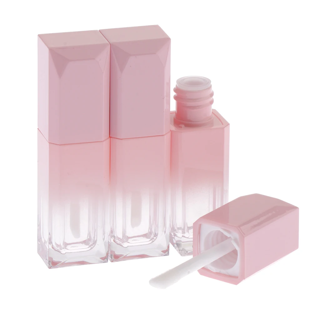 

6x 5ml Empty Square Lip Gloss Color Tubes W/ Wand DIY Lip Stains Bottles