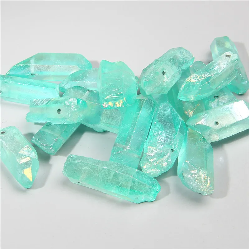 40 мм 10 шт. сырая синяя кварцевая палочка подвески в точку необработанные верхние