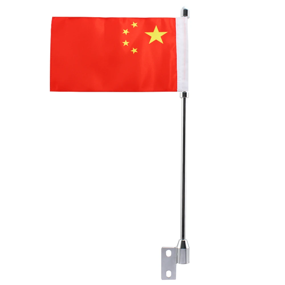 Вертикальная багажная стойка для мотоцикла китайский флаг хромированная мачта