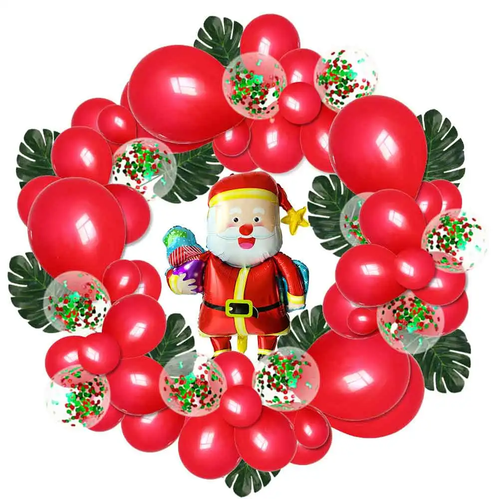 

Christmas Decor For Home Christmas Wreath Balloons Chain Turtle Leaf Sequin Balloon Set Balloons Happy New Year Decor Xmas Gift