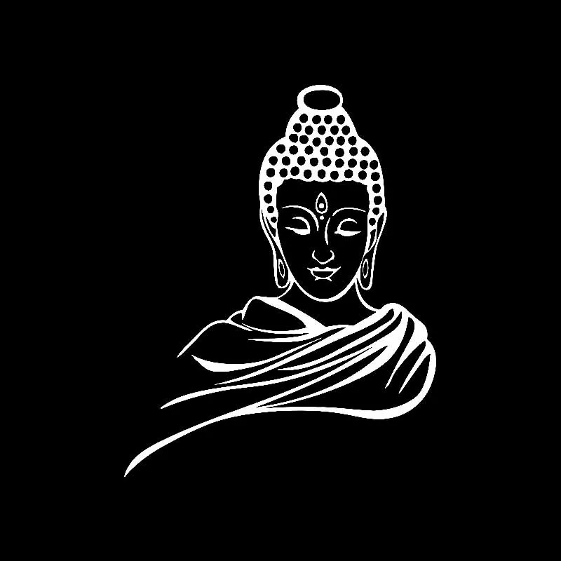 

YJZT 14.2CM*18CM Car Stickers Vinyl Decal Buddha Religion Buddhism Meditation Black/Silver C3-1522