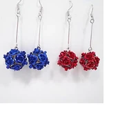 sweet earrings red blue long style earrings bridesmaid bride%e2%80%99s wild rose earrings