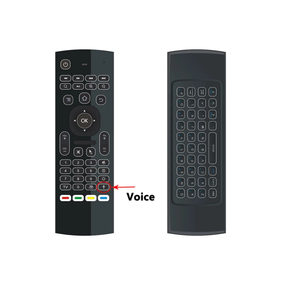 MX3 Backlit Air Mouse Smart Voice Remote Control 2.4G RF Wireless Keyboard For X96 mini KM9 A95X H96 MAX Android TV Box | Электроника