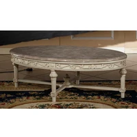 american style luxury birch wood marble white color oval coffee table and end table table basse et table de bout gh67 1