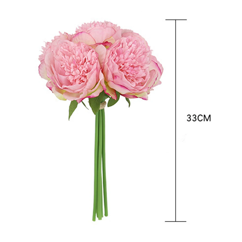

5head/bouquet Peony Artificial flowers Home Decor Silk Fake Flower Peonies artificial flowers for Wedding DIY decoration