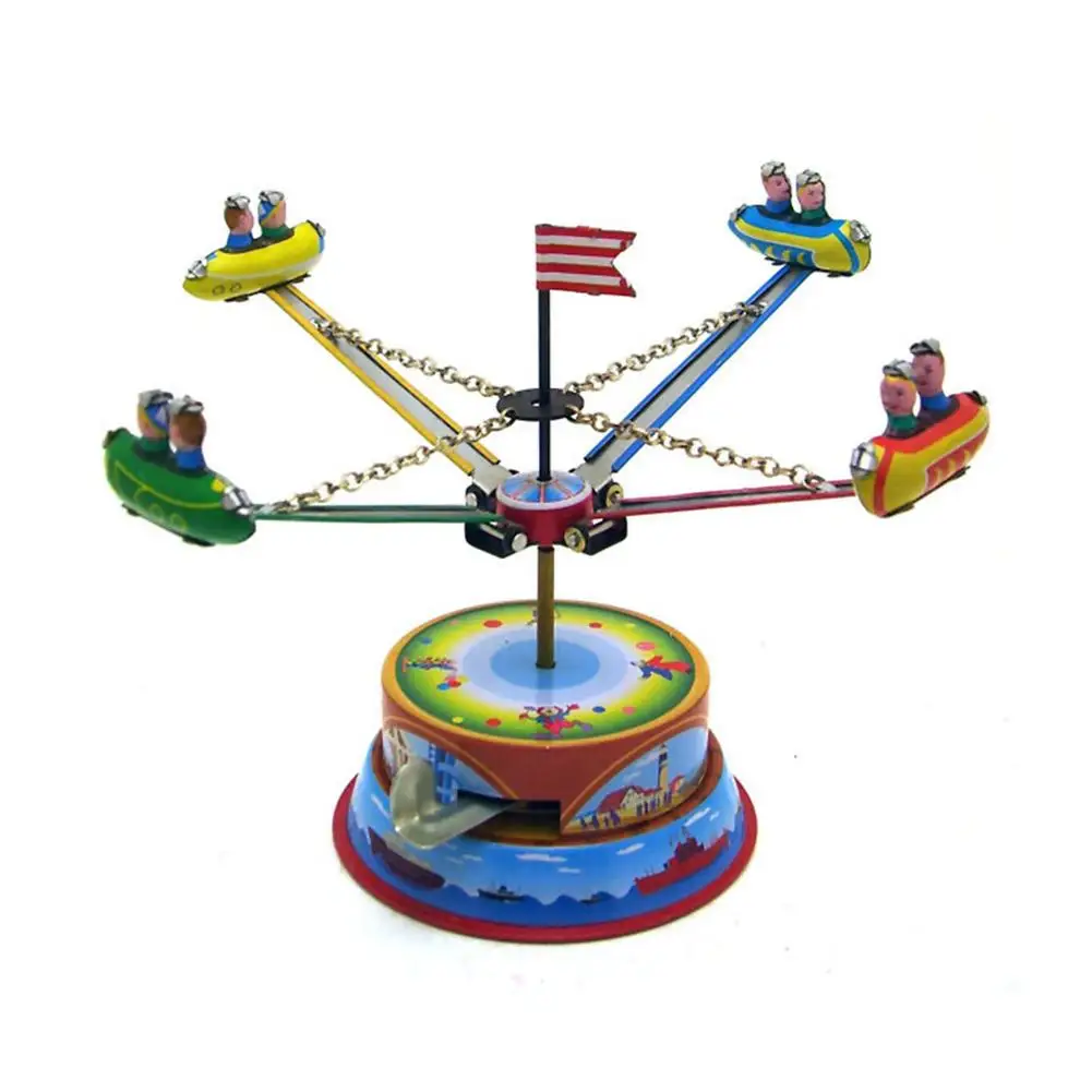 

Children Clockwork Toy Classic Iron-Covered Spinning Mini Amusement Park Funny Toys Birthday Gift For Children's