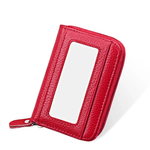 KB08 red Кошелек из натуральной кожи RFID горизонтальный и Вертикальный чехол для карточек ID держатель карты Чехол для кредитной карты мульти-карты кошелек Лидер продаж - Цвет: KB08 red