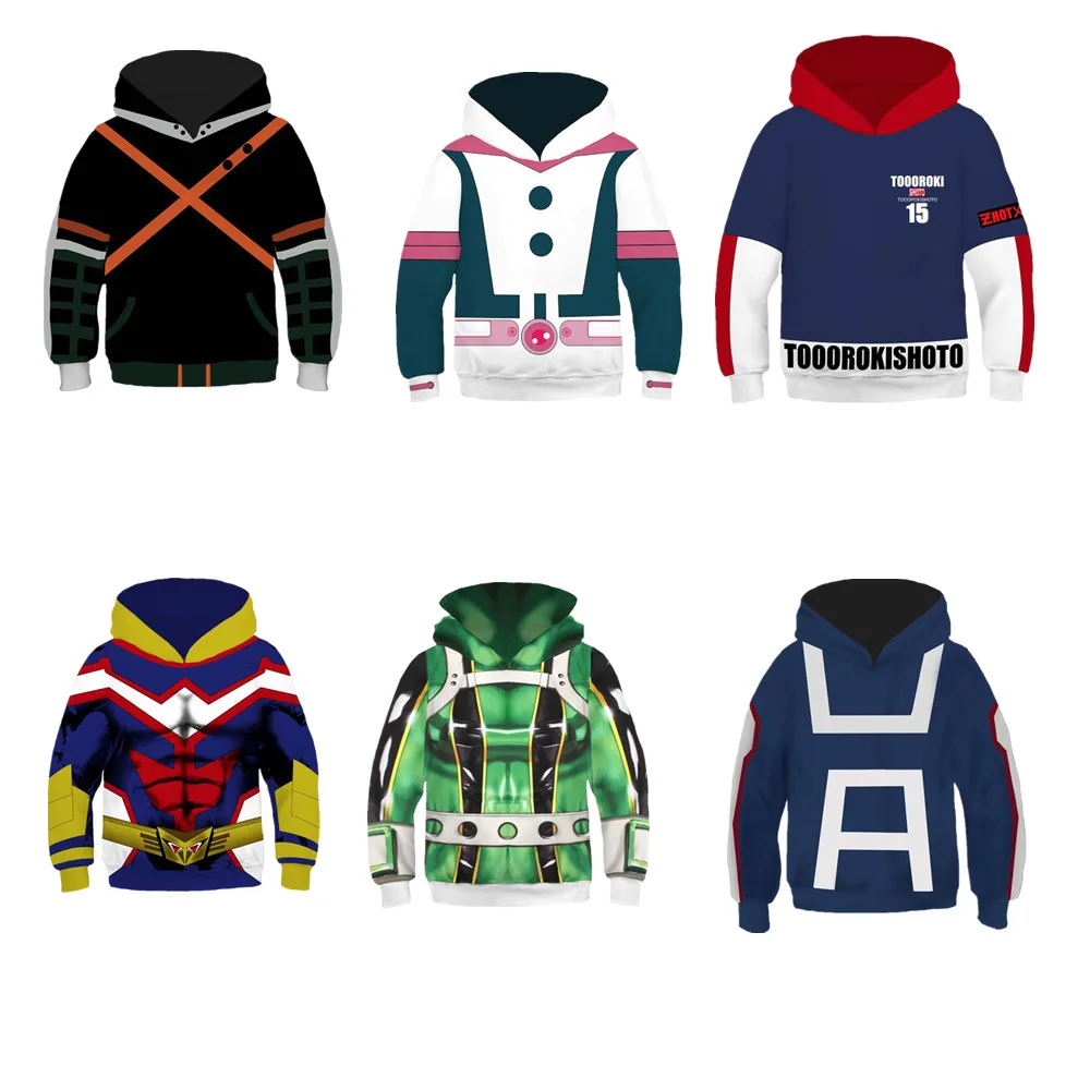 Толстовка с капюшоном моя геройская академия толстовки Midoriya Izuku Bakugou Katsuki
