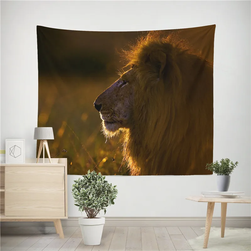 Лев гобелен с изображением тигра красочные животными на стене и тигр печатных