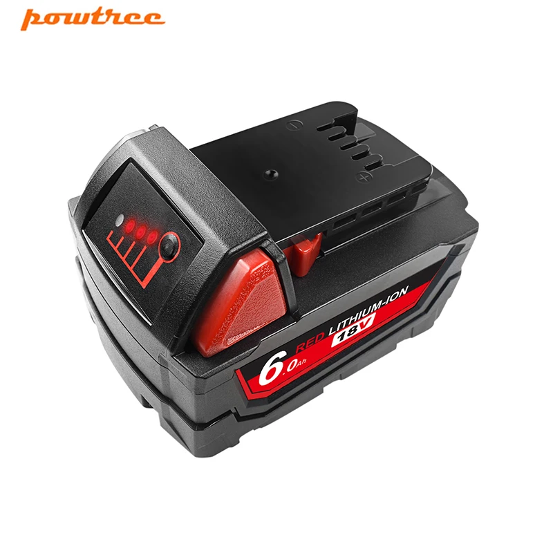 Powtree для Milwaukee 6000mAh 18V M18 электроинструменты литий ионная батарея замены 48 11 1840 1815