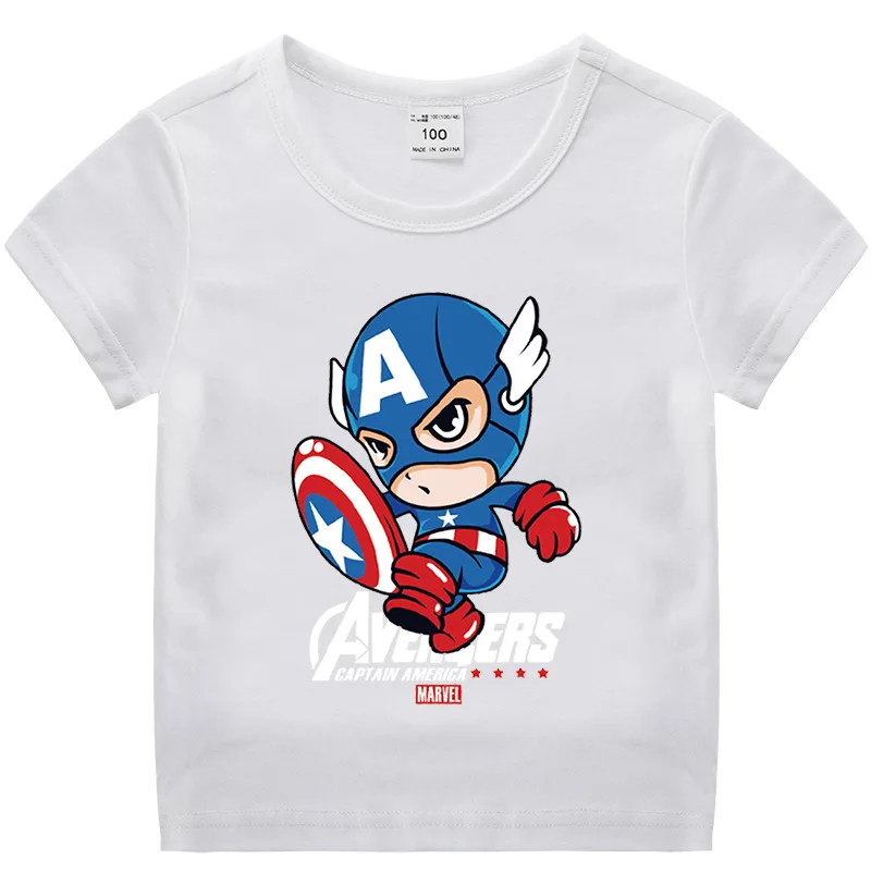 Милые футболки с героями мультфильмов Marvel Капитан Америка для девочек и