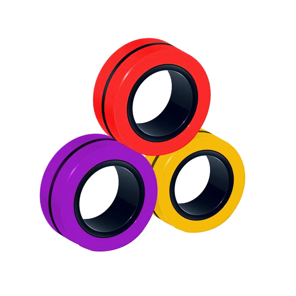 

Anti-Stress Magnetic Rings Fidget Unzip Toy Magic Ring Props Tools Children Magnetic Ring Finger Spinner Ring Adult Toys