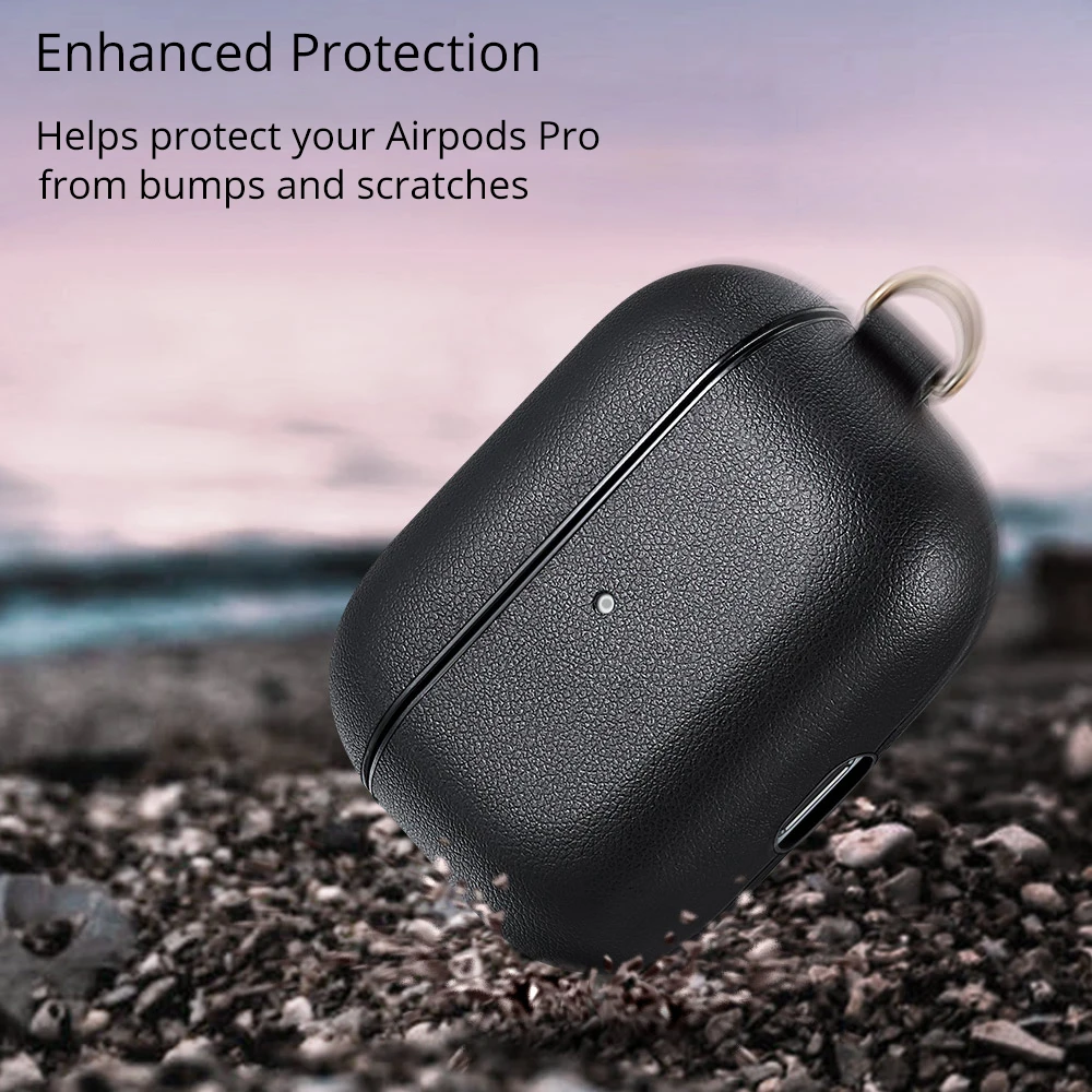 Кожаный чехол Bonola для Airpods Pro, противоударный защитный чехол s для Airpods 3 с чехлом-брелком для наушников Apple