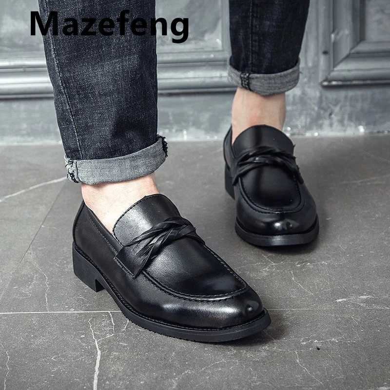Mazefeng 2019 новые мужские классические туфли джентльменские кожаные официальные