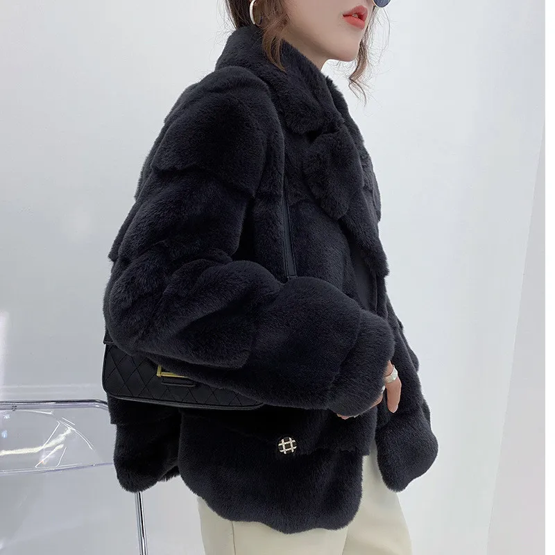 

Зимняя Новинка 2021, норка Датская для женщин, норковая мех норка, толстая теплая шуба с V-образным вырезом в европейском и американском стиле