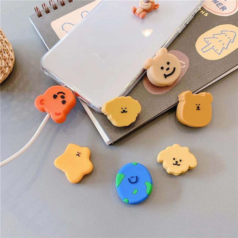 Забавный Милый защитный чехол для зарядного кабеля задняя крышка USB